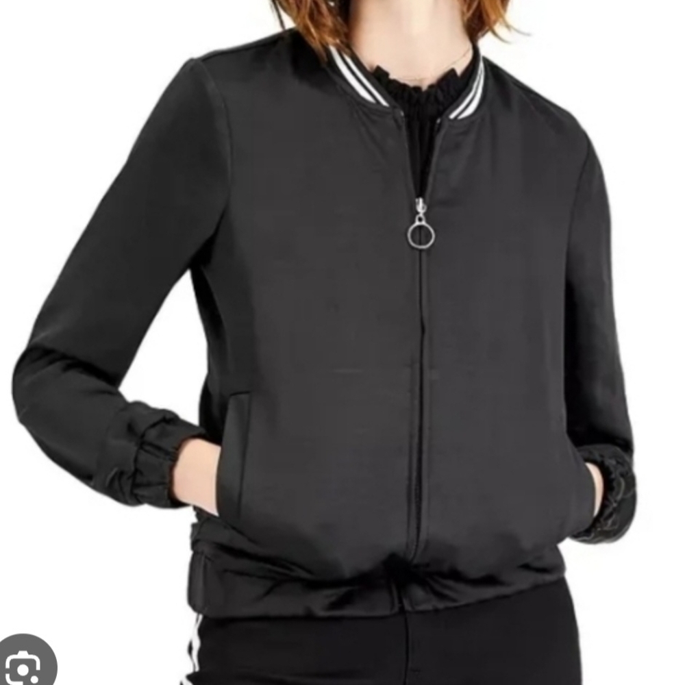 INC International Concepts Black Satin Style Jacket